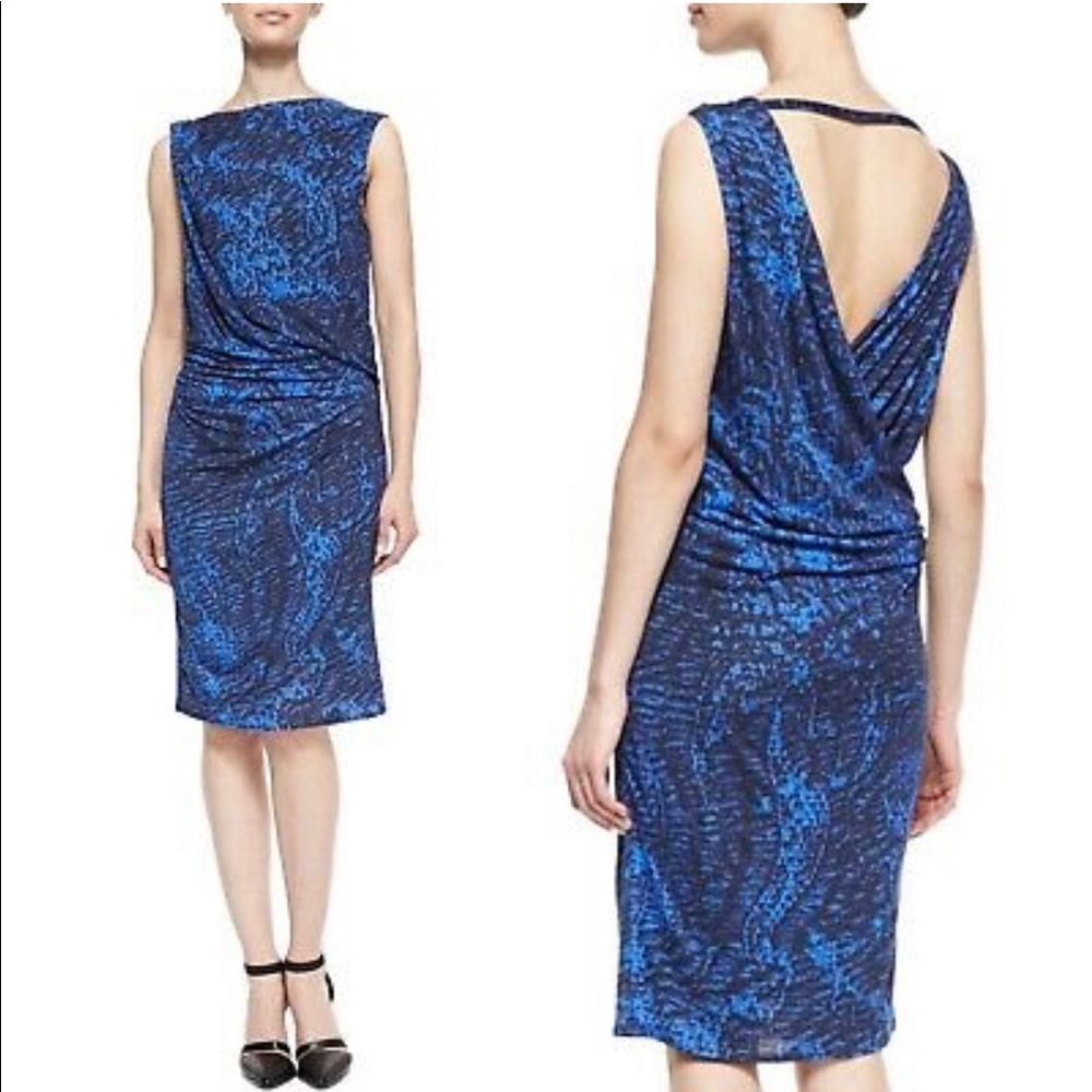 Helmet Lang Crossover Draped Dress size P NWT